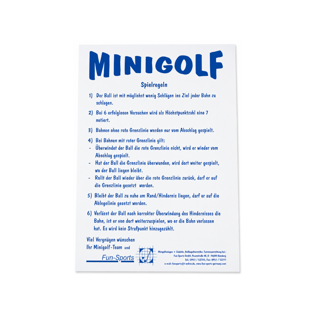 Fun-Sports Spielregelschild