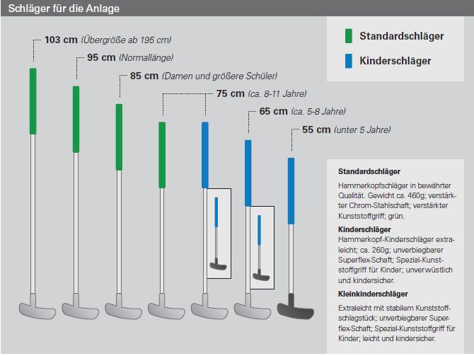 Minigolfschläger für Anlagen & Verleih